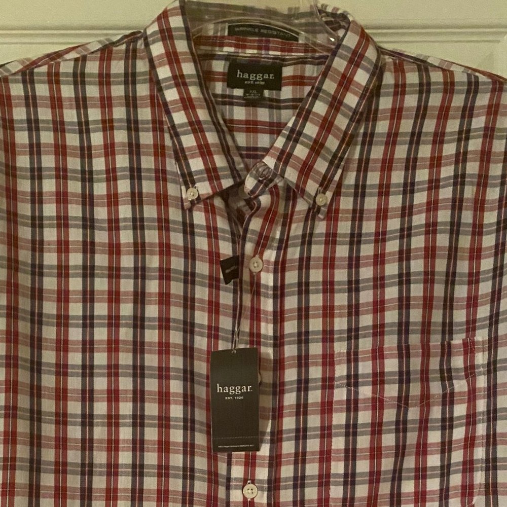 NWT Haggar XXL Button-Up Shirt - Wrinkle Resistant